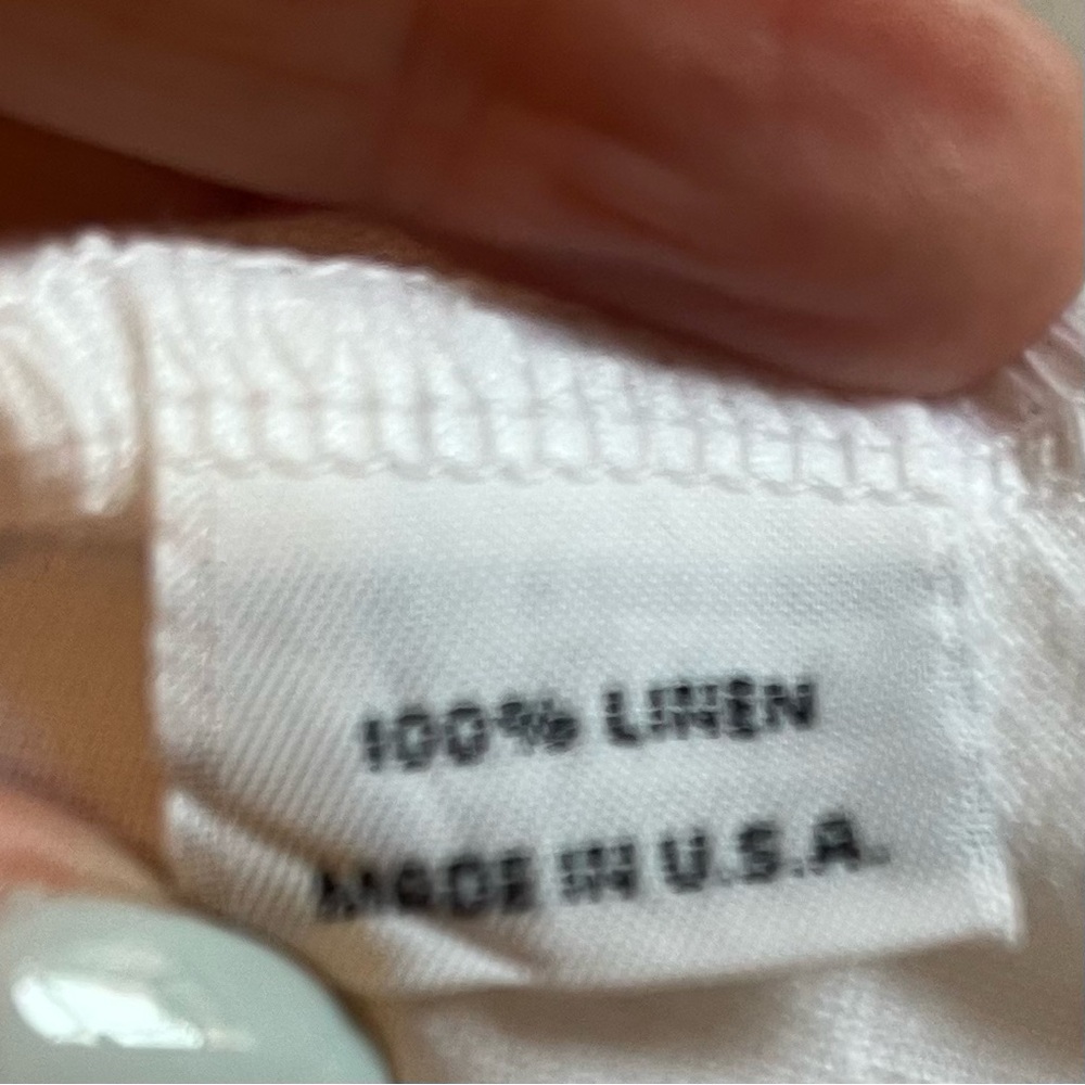 Bryn Walker White Light Linen Fran Blouse - Size L - Picture 8 of 9